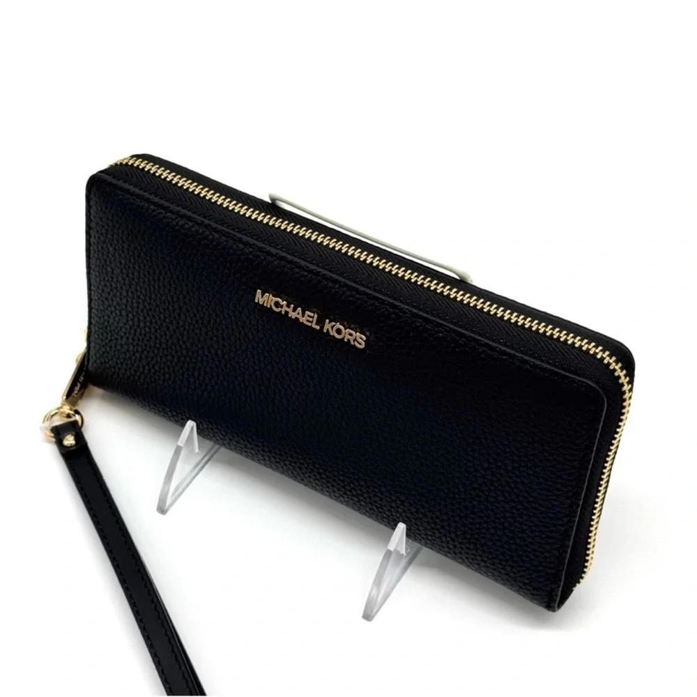 Michael Kors Large Continental Wallet Wristlet Black